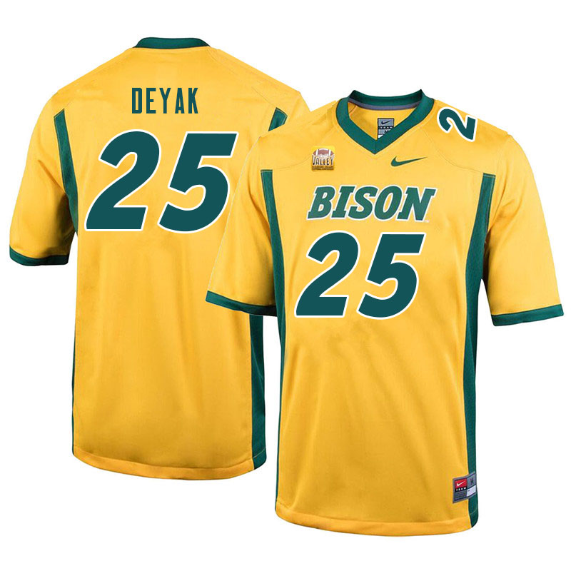 Men #25 Joe Deyak North Dakota State Bison College Football Jerseys Sale-Yellow - Click Image to Close